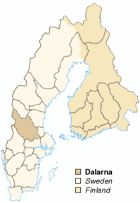 Poziția localității Dalarna