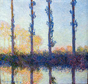 क्लाउड मोनेट, द फोर ट्रीज़, ( गिवरनी के पास एप्टे नदी के तट पर चार पोपलर ), 1891