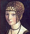 Le filet en résille est un excellent moyen de faire tenir un chignon (Anne d'Alençon, tableau italien du début du XVIe siècle).
