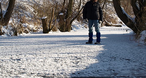 Im Januar 2009 war die Nüst zugefroren, so dass man sie zum Beispiel bei Silges gefahrenlos überqueren konnte.
