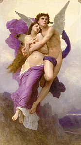 William-Adolphe Bouguereau: Otmica Psihe, Kupidon otima smrtnu Psihu