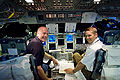 Alan Poindexter and James P. Dutton Jr. in the shuttle mission simulator