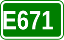 Zeichen der Europastraße 671
