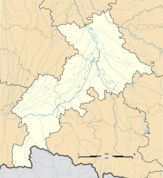 Mapa konturowa Górnej Garonny, na dole po lewej znajduje się punkt z opisem „Sode”