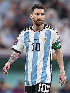 Lionel Messi hrajúci za Argentínu na Majstrovstvách sveta 2022.