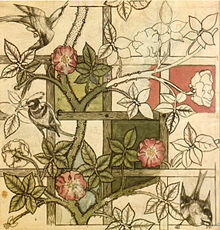 Design de William Morris para papel de parede Trellis 1862
