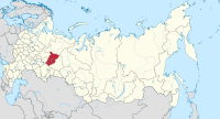 Die ligging van Perm-krai in Rusland
