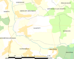 Poziția localității Gunstett