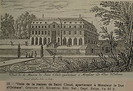 Vue de la maison de Saint-Cloud, appartenant au duc d'Orléans.