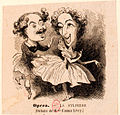 Caricature représentant Jean Schneitzhoeffer et Emma Livry, dans La Sylphide