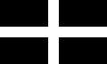 Image 40Flag of St Piran, used as a flag of Cornwall (from Culture of Cornwall)