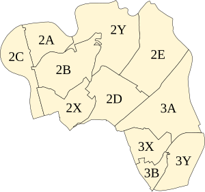 Mappa delle zone urbanistiche del Municipio Roma II