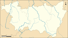 Mapa konturowa Wogezów, u góry po lewej znajduje się punkt z opisem „Maxey-sur-Meuse”