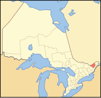 Lokasyon ng Ottawa sa probinsiya ng Ontario.
