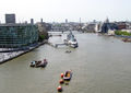 View upstream from the high level walkway on Tower Bridge