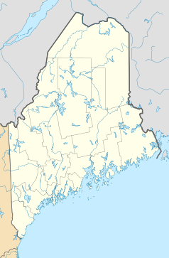 Mapa konturowa Maine, blisko lewej krawiędzi na dole znajduje się punkt z opisem „Stow”