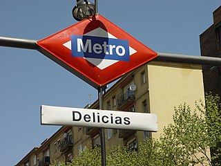 Sign of Delicias station