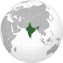 Geografisk plassering av India