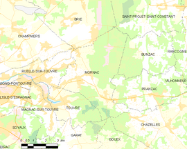Mapa obce Mornac