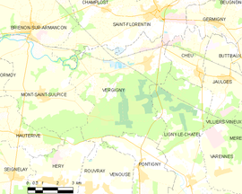 Mapa obce Vergigny