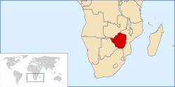 Location of Zimbabwé
