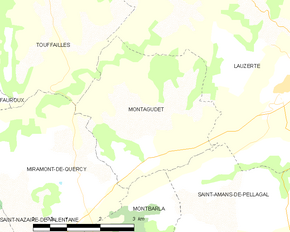 Poziția localității Montagudet
