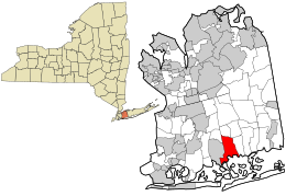 Location in Nassau County and the state of New York.