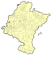 Localização do município de Eulate em Navarra