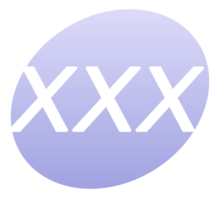 Circular icon with the letters „xxx“