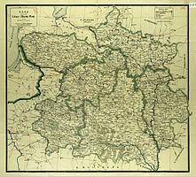 Venäjän keisarikunnan Luoteinen aluepiiri: Liettuan ja Valko-Venäjän kuusi maakuntaa (Kurjer Litewski, joskus vuosina 1905–1910).