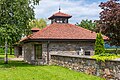 English: Cemetery building, southern view Deutsch: Friedhofsgebäude, Süd-Ansicht