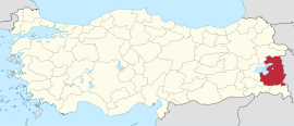 वान प्रांतचे तुर्कस्तान देशाच्या नकाशातील स्थान