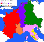 Le Royaume de Provence devient indépendant en 855 à la division de l'empire de Lothaire Ier après le traité de Prüm[14].