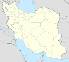 Mapa konturowa Iranu, u góry znajduje się punkt z opisem „Gorgan”