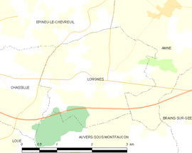 Mapa obce Longnes