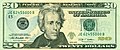 20 dollarin setelissä on kuvattuna Andrew Jackson.