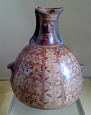 Civilização Inca. Vaso de cerâmica ("Aríbalo inca"), c. 1430-1532