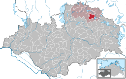 Läget för kommunen Dabel i Landkreis Ludwigslust-Parchim