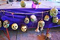 Cut and decorated squash heads for Day of the Dead at the Cristobal Colon Primary School