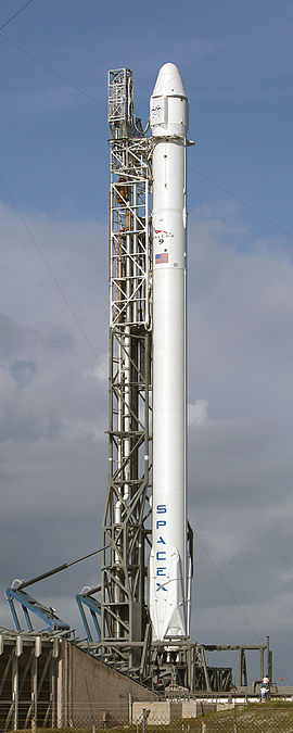 A Falcon 9 v1.1 carrying a Dragon cargo spacecraft
