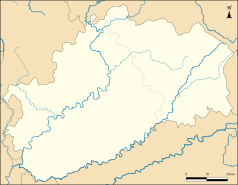 Mapa konturowa Górnej Saony, blisko dolnej krawiędzi nieco na lewo znajduje się punkt z opisem „Beaumotte-lès-Pin”