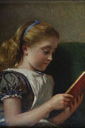 Young Girl Reading (1924) deur George Goodwin Kilburne