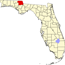 Karte von Jackson County innerhalb von Florida