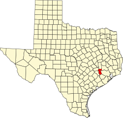 Karte von Waller County innerhalb von Texas