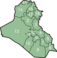 Províncies de l'Iraq enumerades