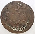 Pommern 3 Pfennigmünze, Wertseite