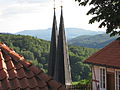 Aussicht von Burg Hanstein ins hessische Bergland mit Hohem Meißner