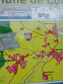 Map of Contern from outside the town Hall