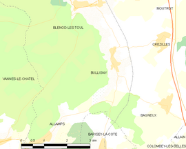 Mapa obce Bulligny