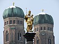 La colonne de Marie (Marienplatz) en hiver.